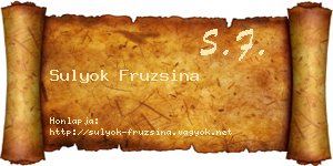 Sulyok Fruzsina névjegykártya